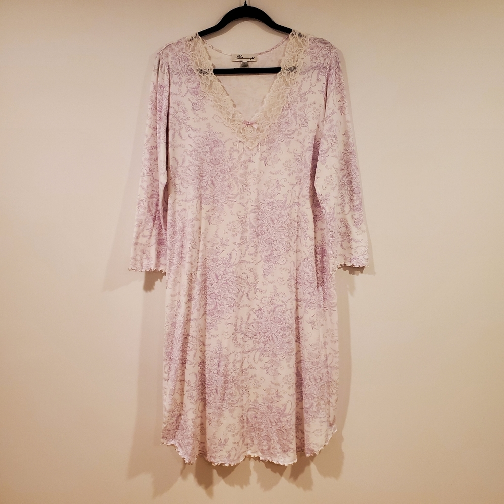 Me Lace Floral Pajama Dress Women's Size L